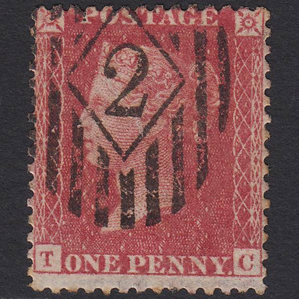 GB QV 1857 1d Rose-red (Plate 52) SG40-C10(1) TC PU Charles Rideout No.2 Tear