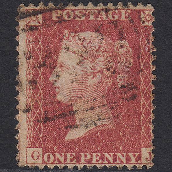 GB QV 1857 1d Rose-red (Plate 46) SG40-C10(1) GJ GU Misperf