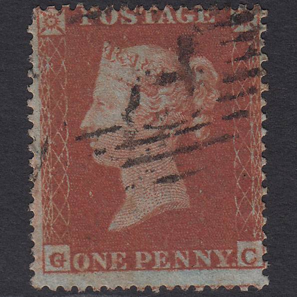GB QV 1854 1d Red-brown (Plate 194) SG17-C1(1) GC GU London D&S Cancel