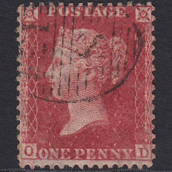 GB QV 1857 1d Rose-red (Plate 60) SG40-C10(1) OD GU London D&S Cancel
