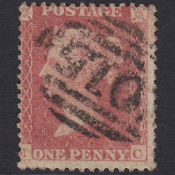 GB QV 1861 1d Rose-red Plate R15 SGC13(1) MC GU Milford Junction 015