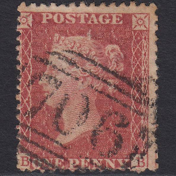 GB QV 1857 1d Rose-Red Pl 56 SG40-C10(1) BB GU Shipston on Sour 706