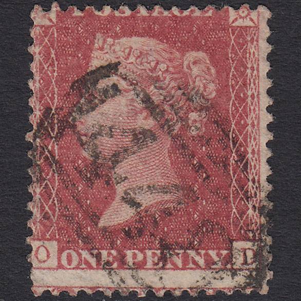 GB QV 1857 1d Rose-red (Plate 62) SG40-C10(1) OD GU Leek 448 Large Misperf