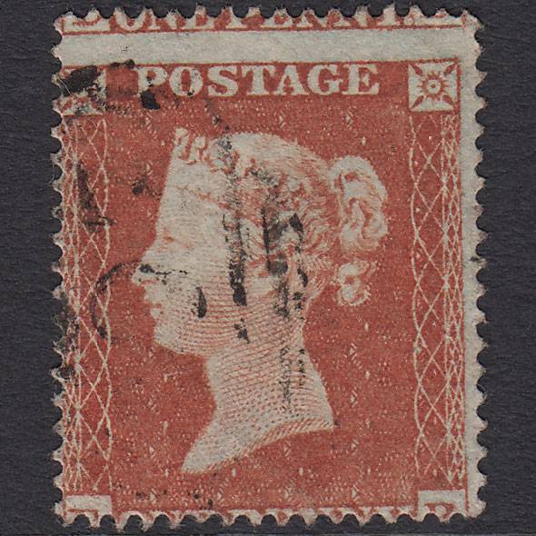 GB QV 1854 1d Red-brown (Plate 157) SG17-C1(1) EB FU Light Cancel Misperf