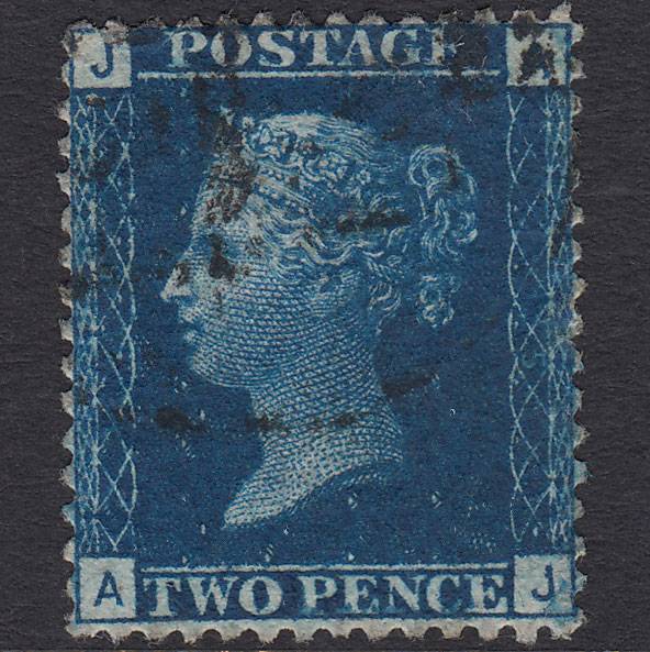 GB QV 1869 2d Blue (Plate 15) SG46-G3 AJ FU Light Cancel Well Centred
