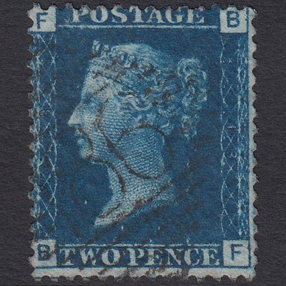 GB QV 1869 2d Blue (Plate 13) SG46-G3 BF FU Dublin 186
