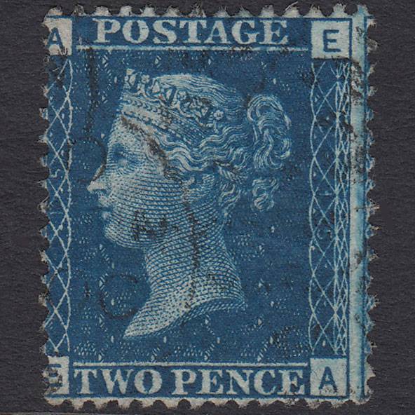 GB QV 1869 2d Blue (Plate 15) SG46-G3 EA VFU Light Cancel Misperf