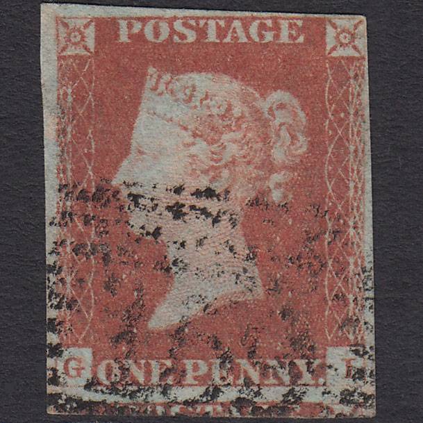 GB QV 1841 1d Red-brown (Plate 82) SG8-B1(1) GI FU 4 Margins Glasgow 159