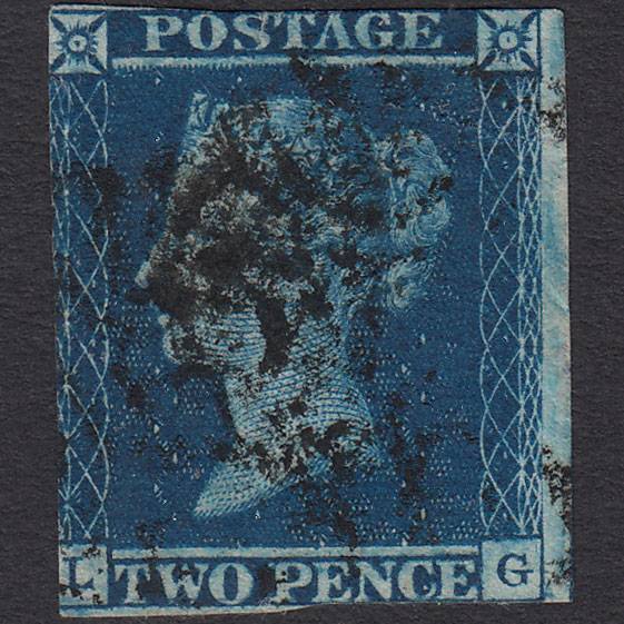 GB QV 1841 2d Deep Full Blue (Plate 3) SG15-E1(3) LG GU