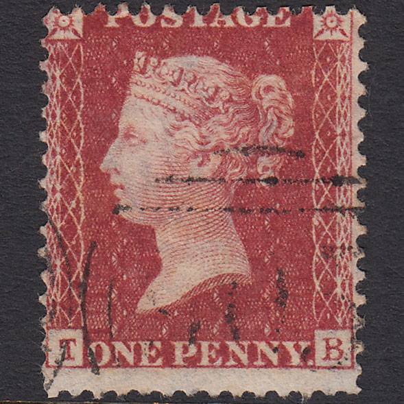 GB QV 1857 1d Rose-red (Plate 46) SG40-C10(1) TB FU Light Cancel Misperf