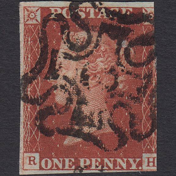 GB QV 1841 1d Red-brown (Plate 43) SG8-B1(1) RH GU 3 Margins No.2 in MX