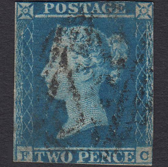 GB QV 1841 2d Blue (Plate 4) SG14-E1(2) FC GU