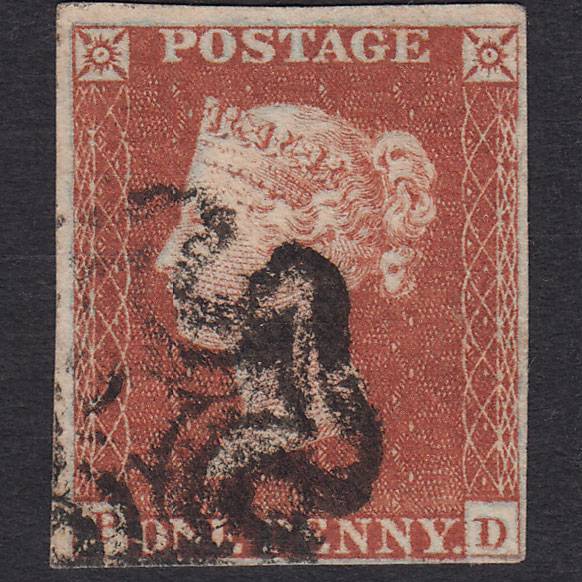 GB QV 1841 1d Red-brown (Plate 33) SG8-B1(1) Ivory Head PD FU 4 Margins MX