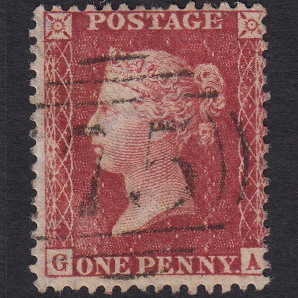 GB QV 1857 1d Deep Rose-red (Plate 46) SG41-C10(4) GA FU Birmingham 75