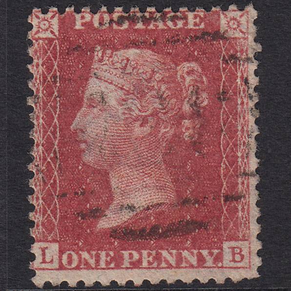 GB QV 1857 1d Rose-red (Plate 55) SG40-C10(1) LB GU Light Cancel