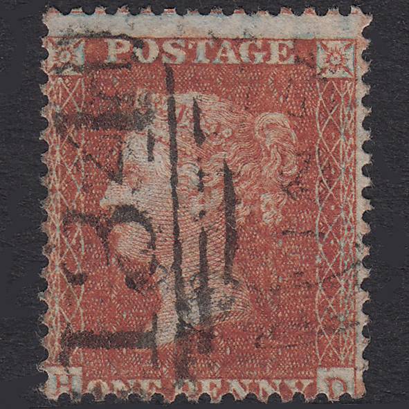 GB QV 1855 1d Red-Brown Plate 6 SG24-C3(1) HD FU Bristol 134