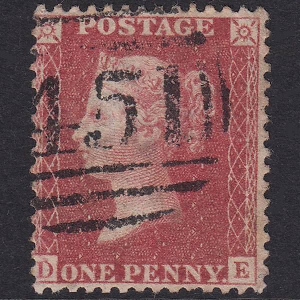 GB QV 1857 1d Rose-Red Plate 37 SG40-C10(1) DE GU Lewes 451