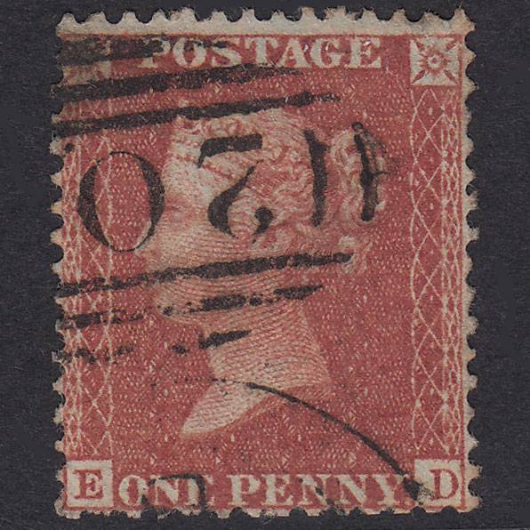 GB QV 1856 1d Red-Brown Plate 29 SG29-C8(1) ED FU Cirencester 204