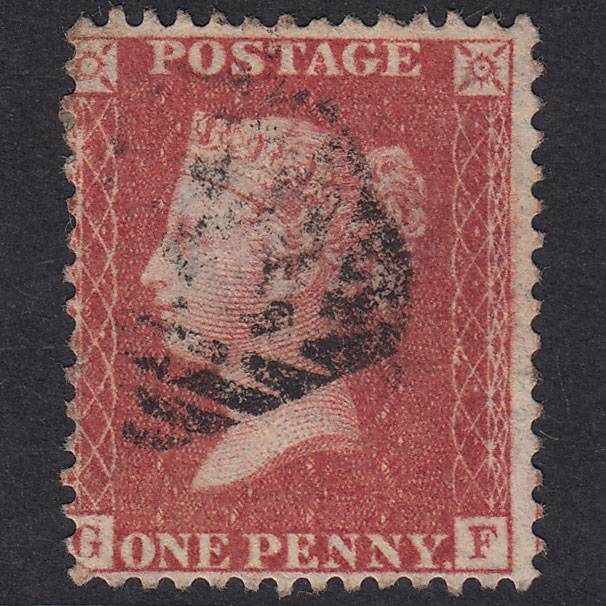 GB QV 1857 1d Rose-Red Plate 38 SG40-C10(1) GF FU Ireland