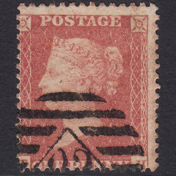 GB QV 1861 1d Pale Rose-Red Plate R15 SGC13(2) TH FU London IS Cancel