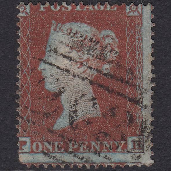 GB QV 1854 1d Plate 195 SG17-C1(1) Framed Reverse PH GU Dudley 263