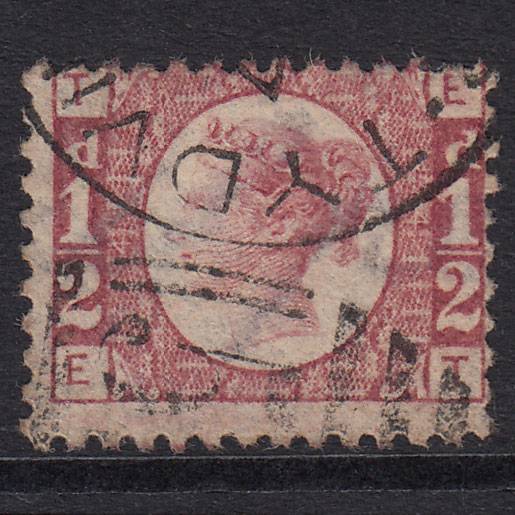 GB QV 1870 1/2d Rose-Red Plate 4 SG48-G4 ET FU Myrthyr Tydfil 523