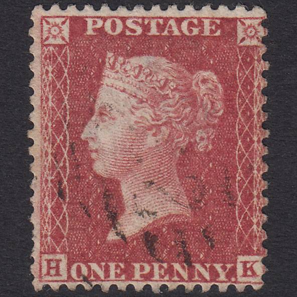 GB QV 1857 1d Plate 37 SG40-C10(1) Constant Variety HK FU Light Cancel
