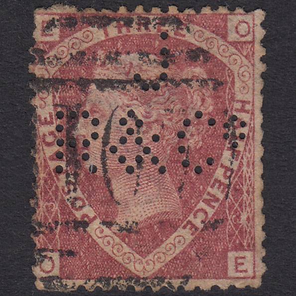 GB QV 1870 1 1/2d Plate 3 SG51-G6 OE GU J R &Co Perfin Blind Perfs