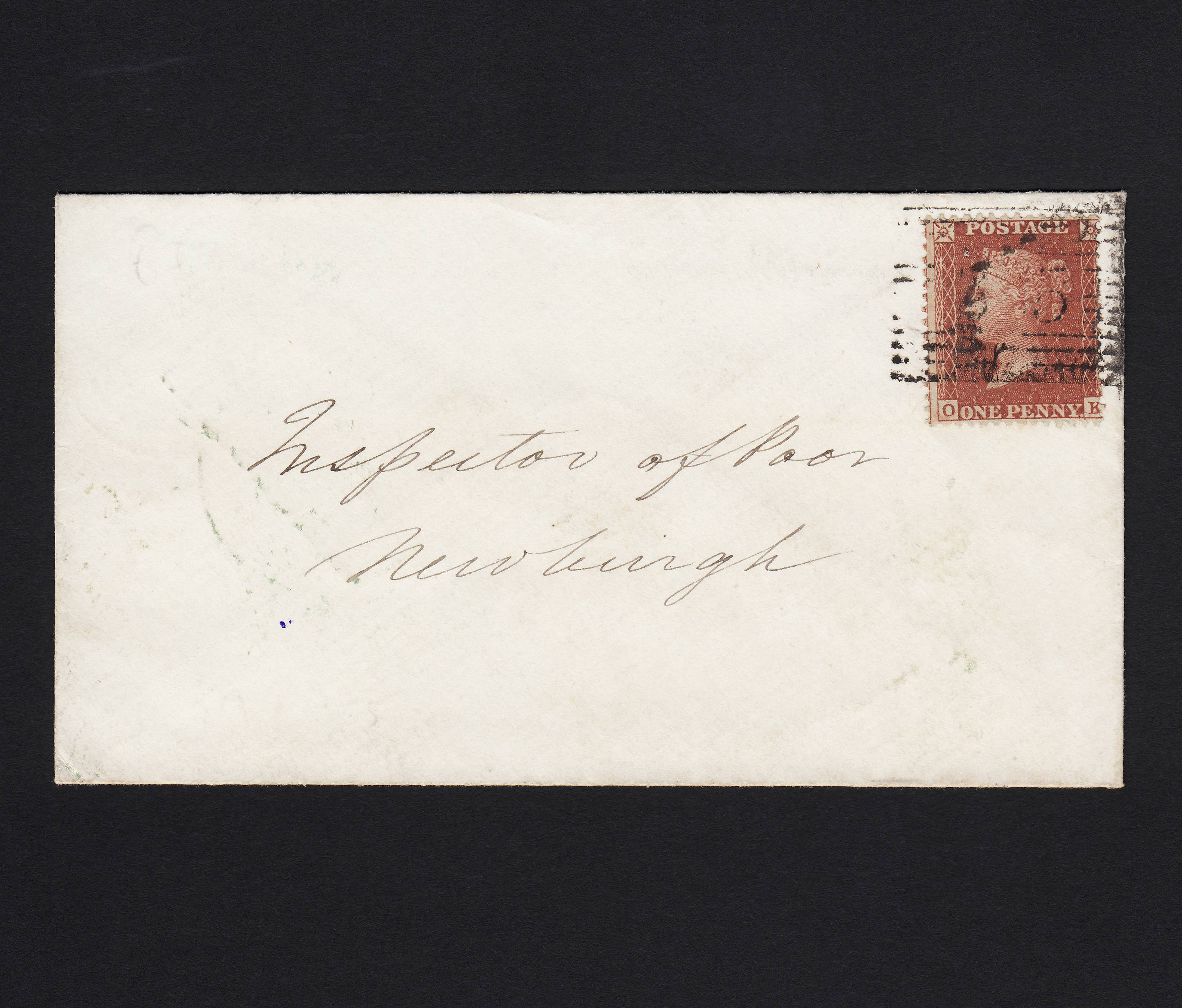 GB QV 1855 1d (Plate 10) C6(1) OK FU on Scots Cover Ladybank (365) to Newburgh