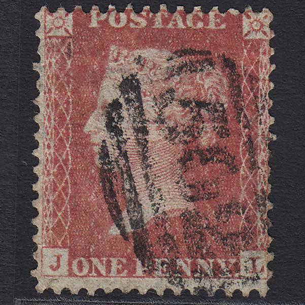 GB QV 1857 1d Rose-red (SG40) 'JL' GU Stalybridge (502) C10