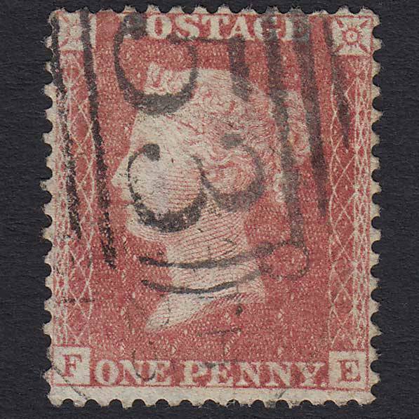 GB QV 1857 1d Rose-red (Plate 59) (SG40) 'FE' GU Bath (53) C10