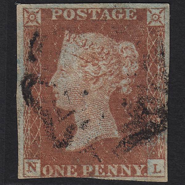 GB QV 1841 1d Red-brown (Plate 39) SG8-B1(1) NL GU 4 Margins