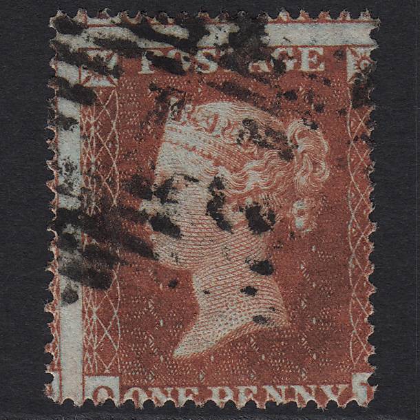 GB QV 1854 1d Red-brown SG17-C1(1) GU Large Misperf