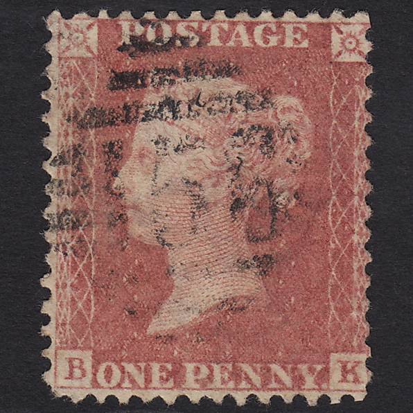 GB QV 1857 1d Pale Rose (Plate 67) SG39-C10(3) BK GU Cork 156
