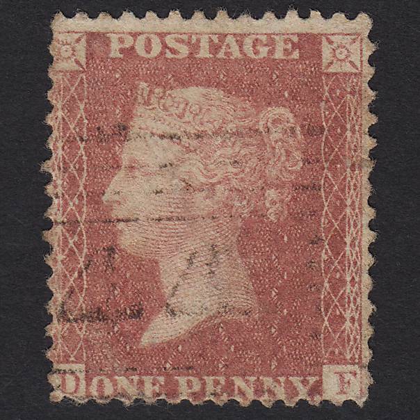 GB QV 1857 1d Rose-red (Plate 62) SG40-C10(1) DF GU in Scotland