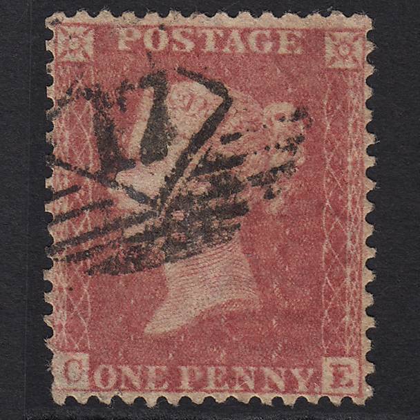 GB QV 1857 1d Rose-red (Plate 55) SG40-C10(1) CE GU London IS 17