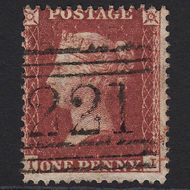 GB QV 1857 1d Deep Rose-red (Plate 47) SG41-C10(4) TJ FU Leith 221