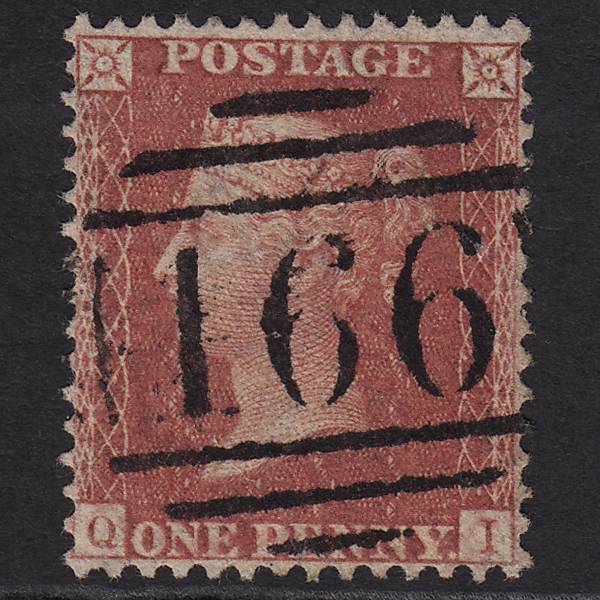 GB QV 1857 1d (Plate 66) SG40-C10(1) QI VFU Liverpool 466 Perfectly Centred
