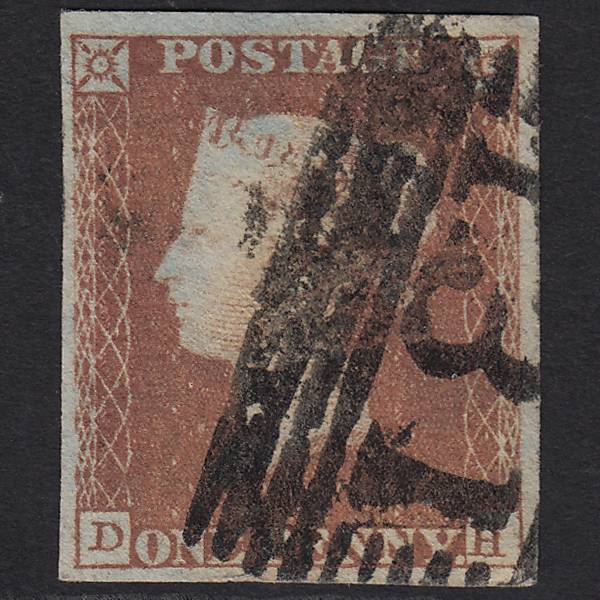 GB QV 1841 1d Red-brown (Plate 97) SG8-B1(1) DH FU 4 Margins Edinburgh 131
