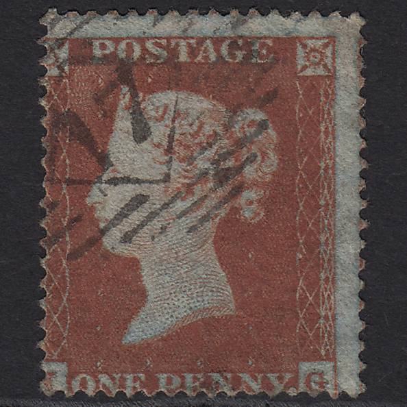 GB QV 1854 1d Red-brown SG17-C1(1) NG GU London IS 17 Misperf