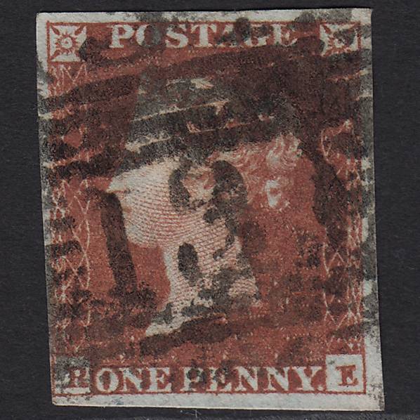 GB QV 1841 1d Red-brown (Plate 126) SG8-B2(1) RE GU 4 Margins Edinburgh 131