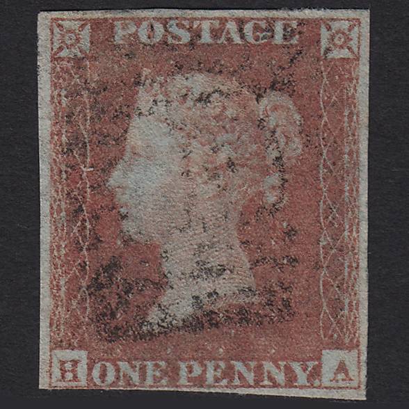 GB QV 1841 1d Red-brown (Plate 170) SG8-B2(1) HA FU 4 Margins Scotland