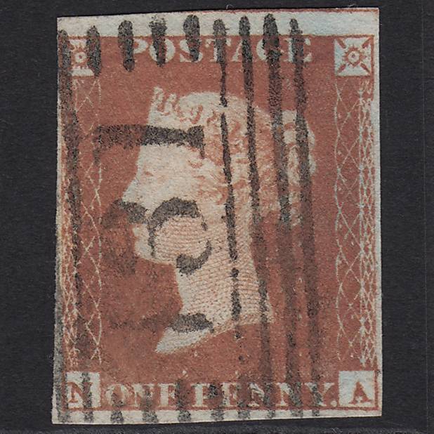 GB QV 1841 1d Red-brown (Plate 91) SG8-B1(1) NA FU 4M Imperf Edinburgh 131