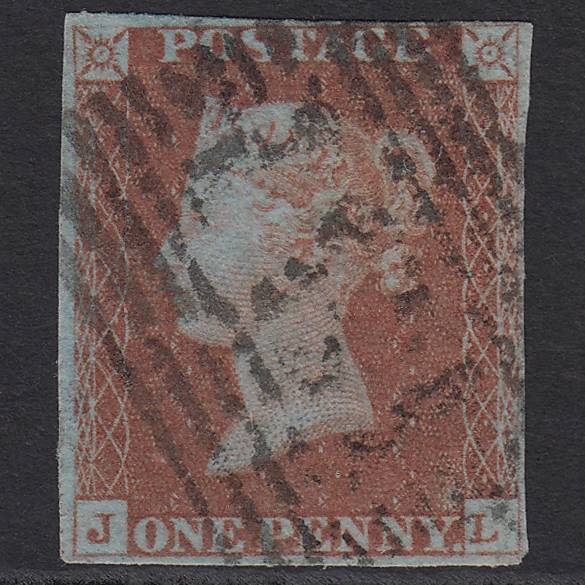 GB QV 1841 1d Very Blued (Plate 72) SG8a-B1(2) JL GU 4 Margins Edinburgh 131