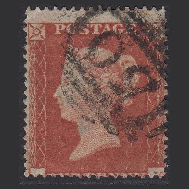 GB QV 1854 1d Red-brown SG17-C1(1) FU Barnstaple 50 Misperf