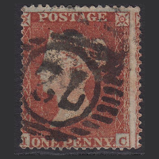 GB QV 1854 1d (Plate 193) SG17-C1(1) HC GU London D&S 72 Large Misperf