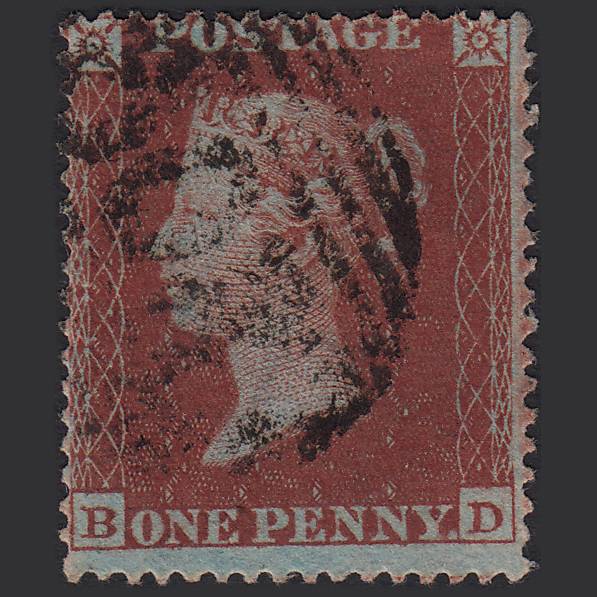 GB QV 1854 1d Red-brown Plate R1 SG17-C1(1) BD FU