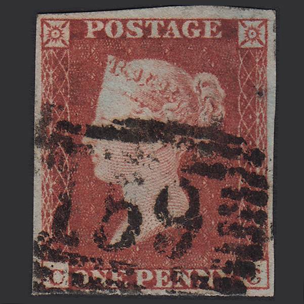 GB QV 1841 1d Red-brown (Plate 152) SG8-B2(1) CC FU 4M Imperf Glasgow 159