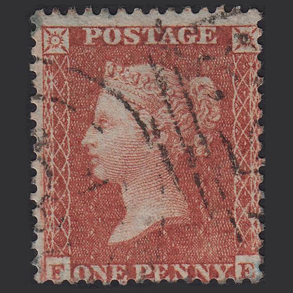 GB QV 1855 1d Red-brown (Plate 2) SG24-C3(1) FE FU Bath 53