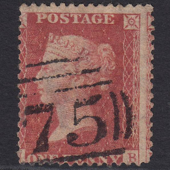 GB QV 1857 1d (Plate 44) SG40-C10(1) NB FU Birmingham 75 Large Misperf